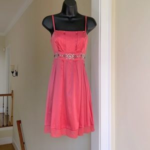 Marciano sz S coral silk dress with beads